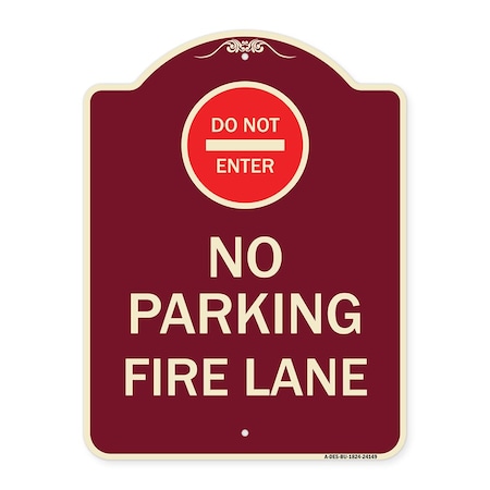 Signmission Do Not Enter No Parking Fire Lane W/ Graphic Heavy-Gauge Aluminum Sign, 24" x 18", BU-1824-24149 A-DES-BU-1824-24149